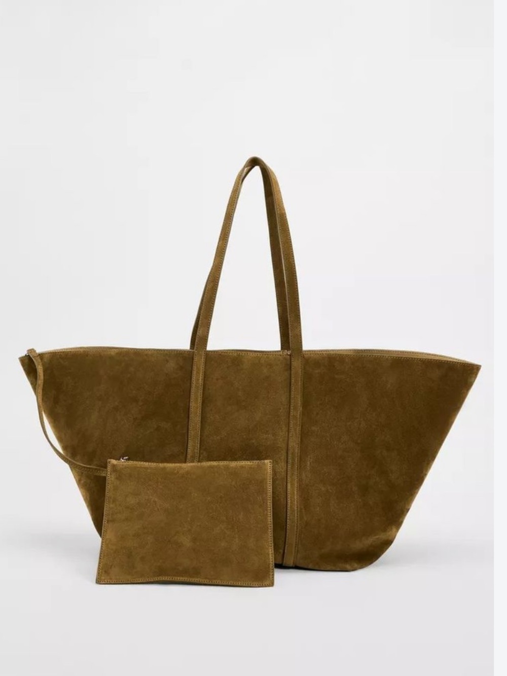 ZARA MAXI Suede Leather Tote